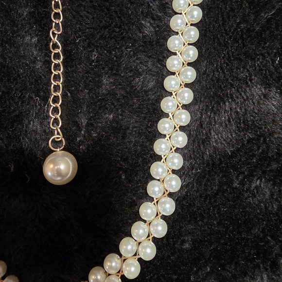 Vintage Faux Pearl And Gold Thread Belt/Necklace Chain 48" - Picture 2 of 3